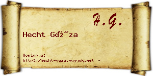 Hecht Géza névjegykártya
