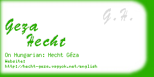 geza hecht business card